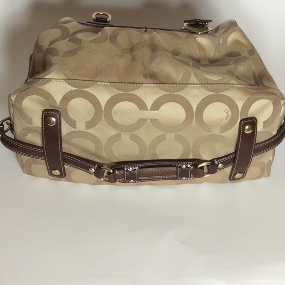 Gold & Brown Coach Bag w/ Handles & Straps - Picture 5 of 12